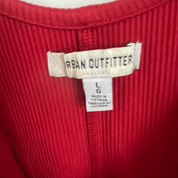 Urban Outfitters - Red Lace Balloon Sleeve Long Sleeve Shirt (L) Cropped - Picture 3 of 4